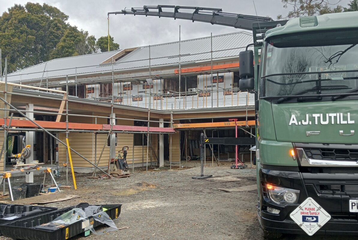 Hiab Truck at residential construction site